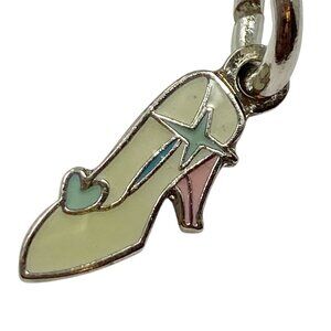 Vintage Disney Cinderella Princess Glass Slipper Clip On Charm Zipper Pull Bag